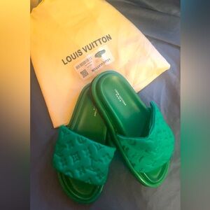 Green Velcro LV Slides
